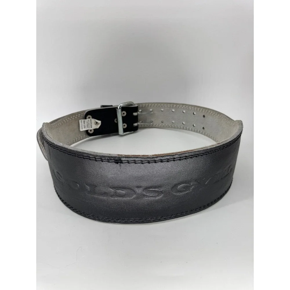 Gold's Gym Weightlifting Belt Men L/XL Black Leather Foam Padded Gorpcore Gym